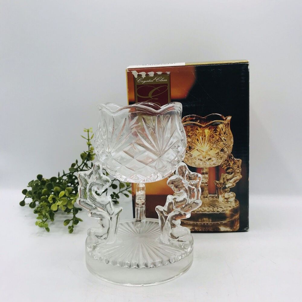 Crystal Clear Empire Votive Candle Holder with Crystal Stand Classic 5.5 Inch